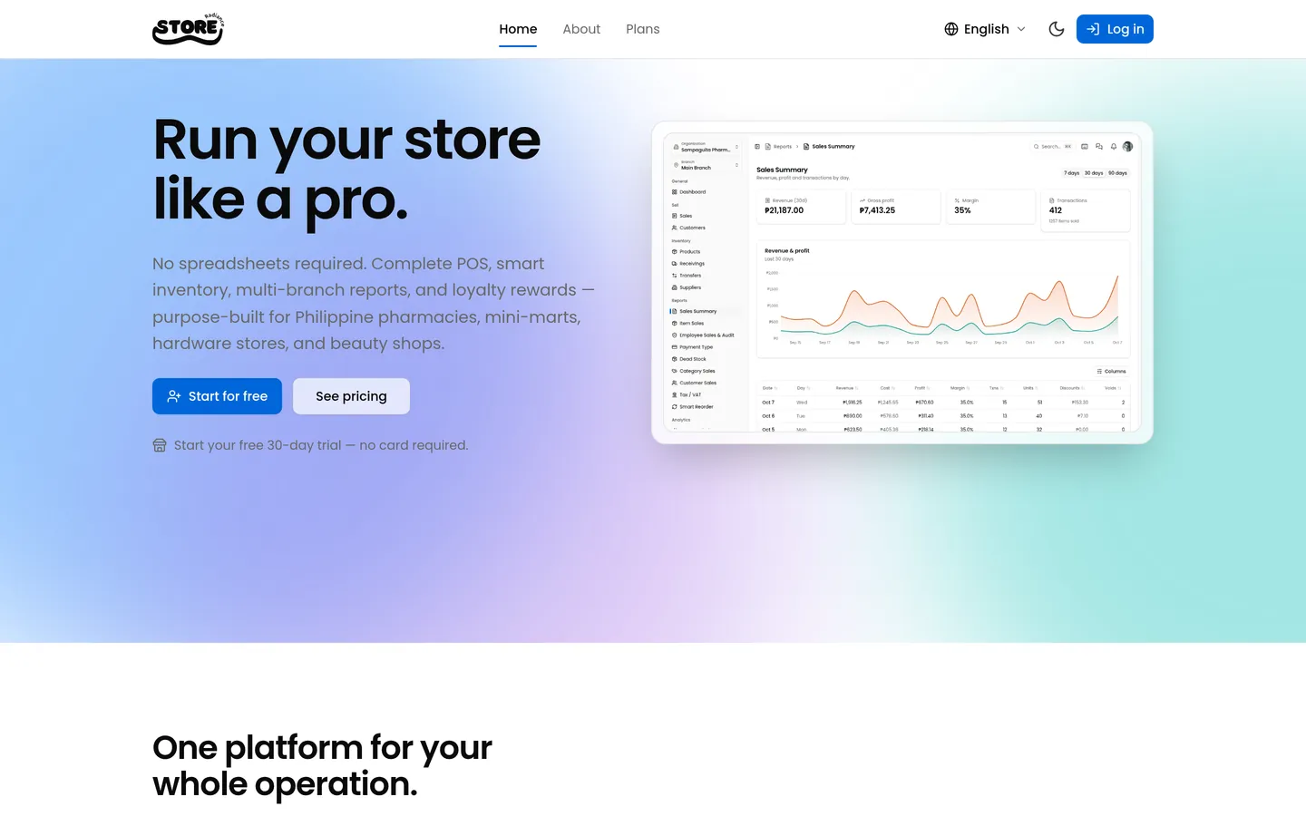 The Radiance Store home page on a laptop